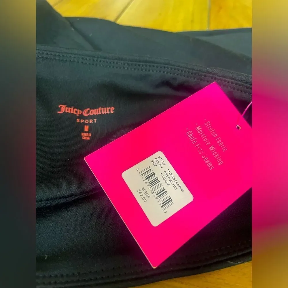 Juicy Couture Sport Black High-Waisted Leggings; Size Medium